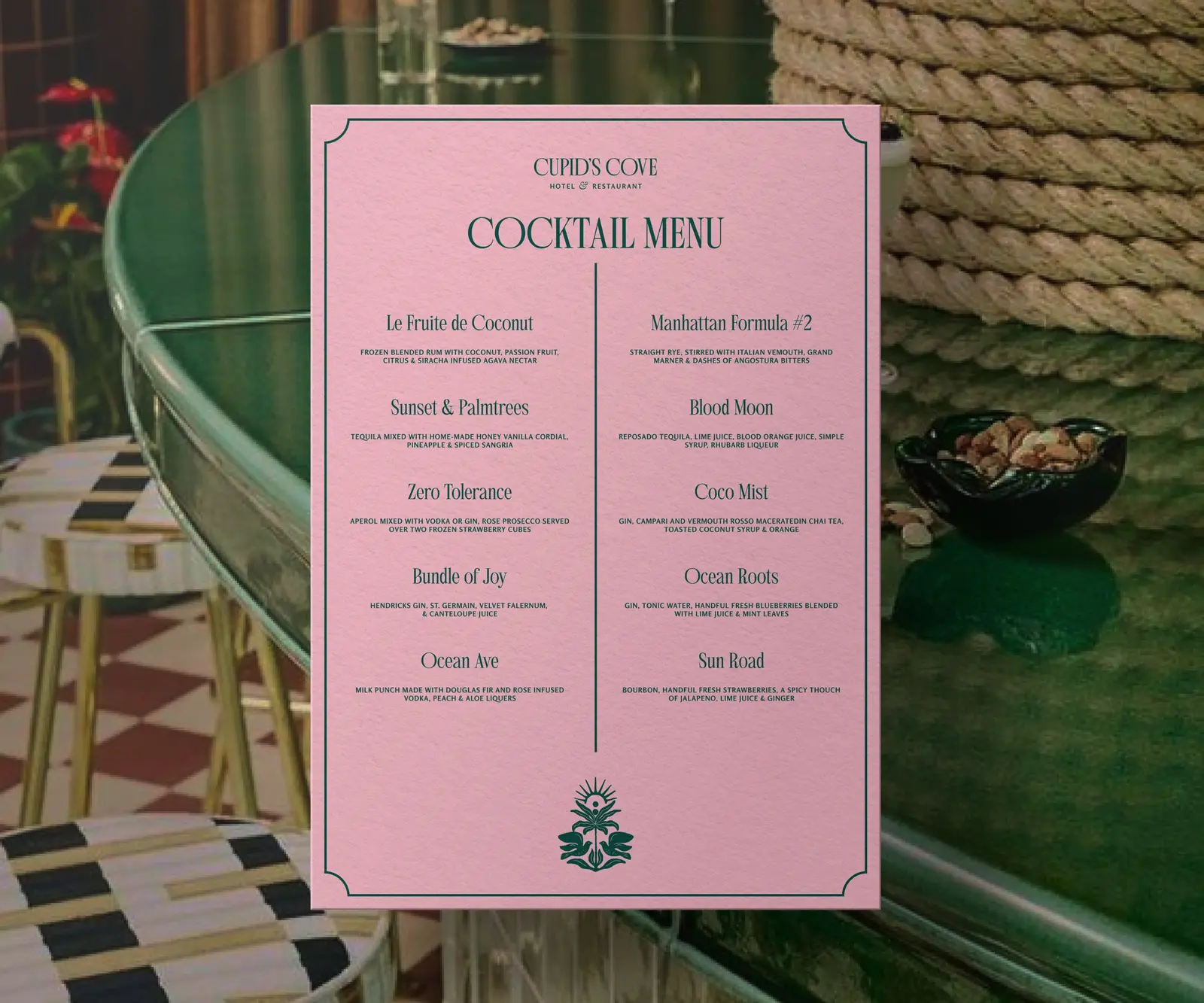 Cocktail menu