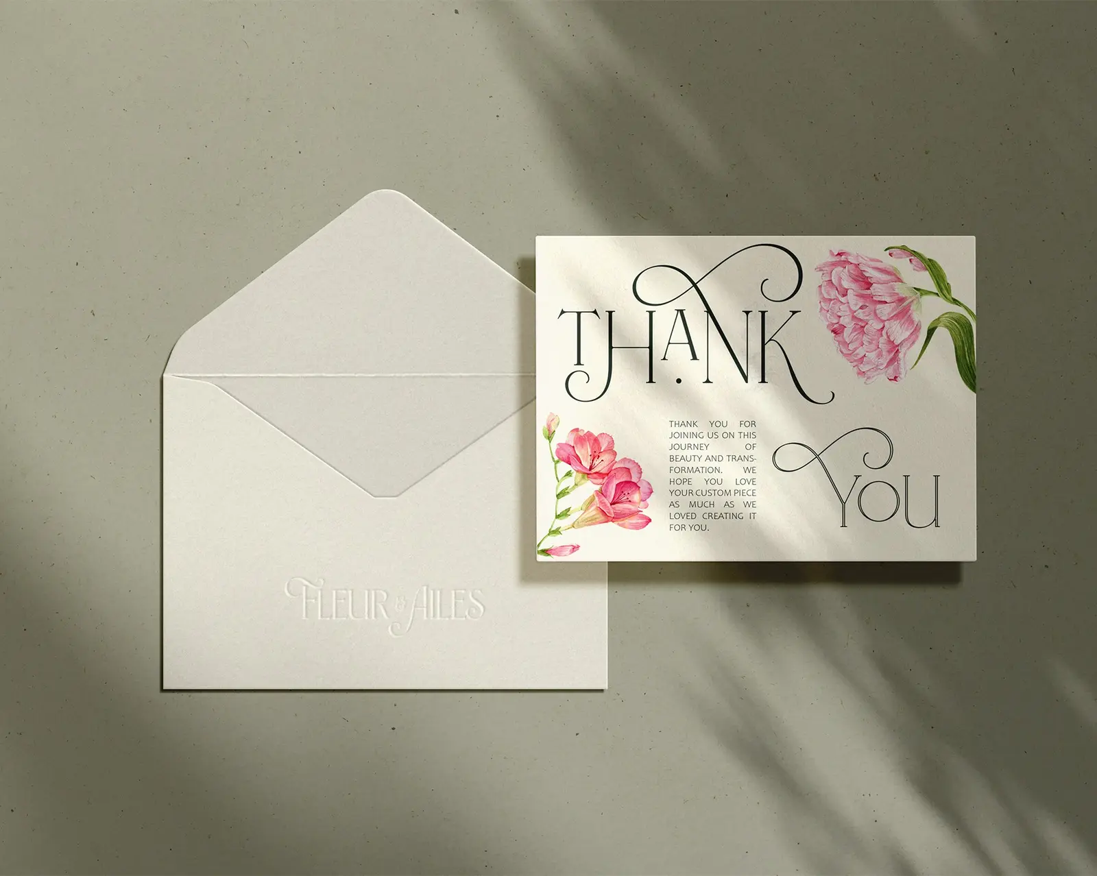 Stationery — thank-you cards & envelopes