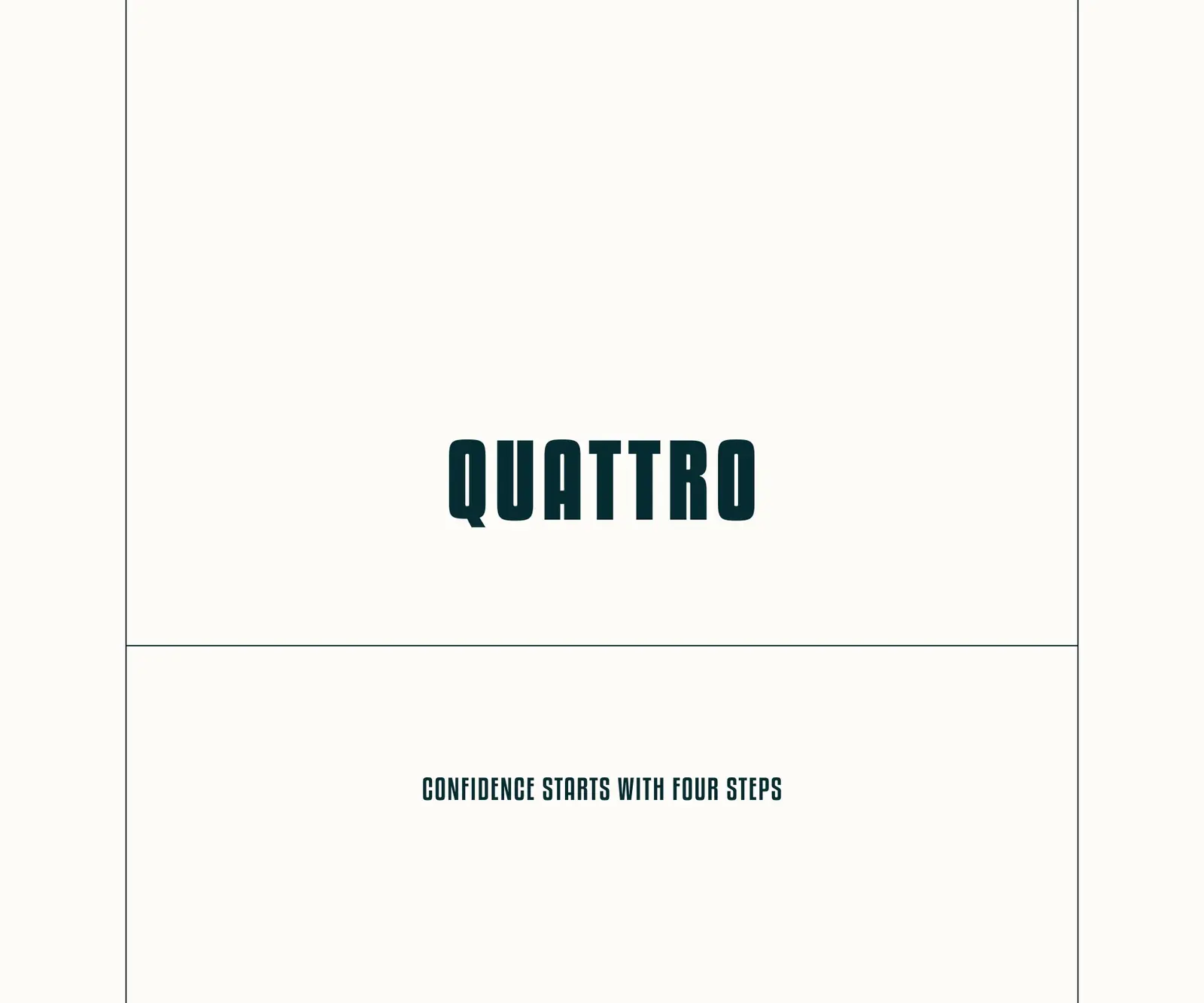 Wordmark & logic — confidence starts with four steps